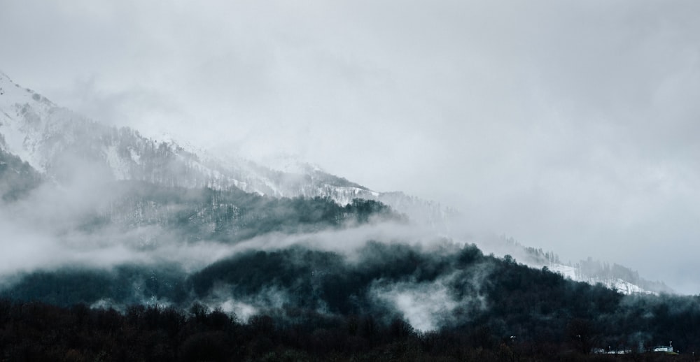 aerial photography of snow covered mountain