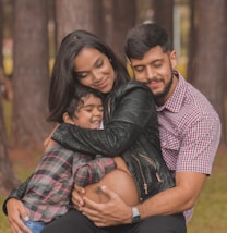 man hugging a woman