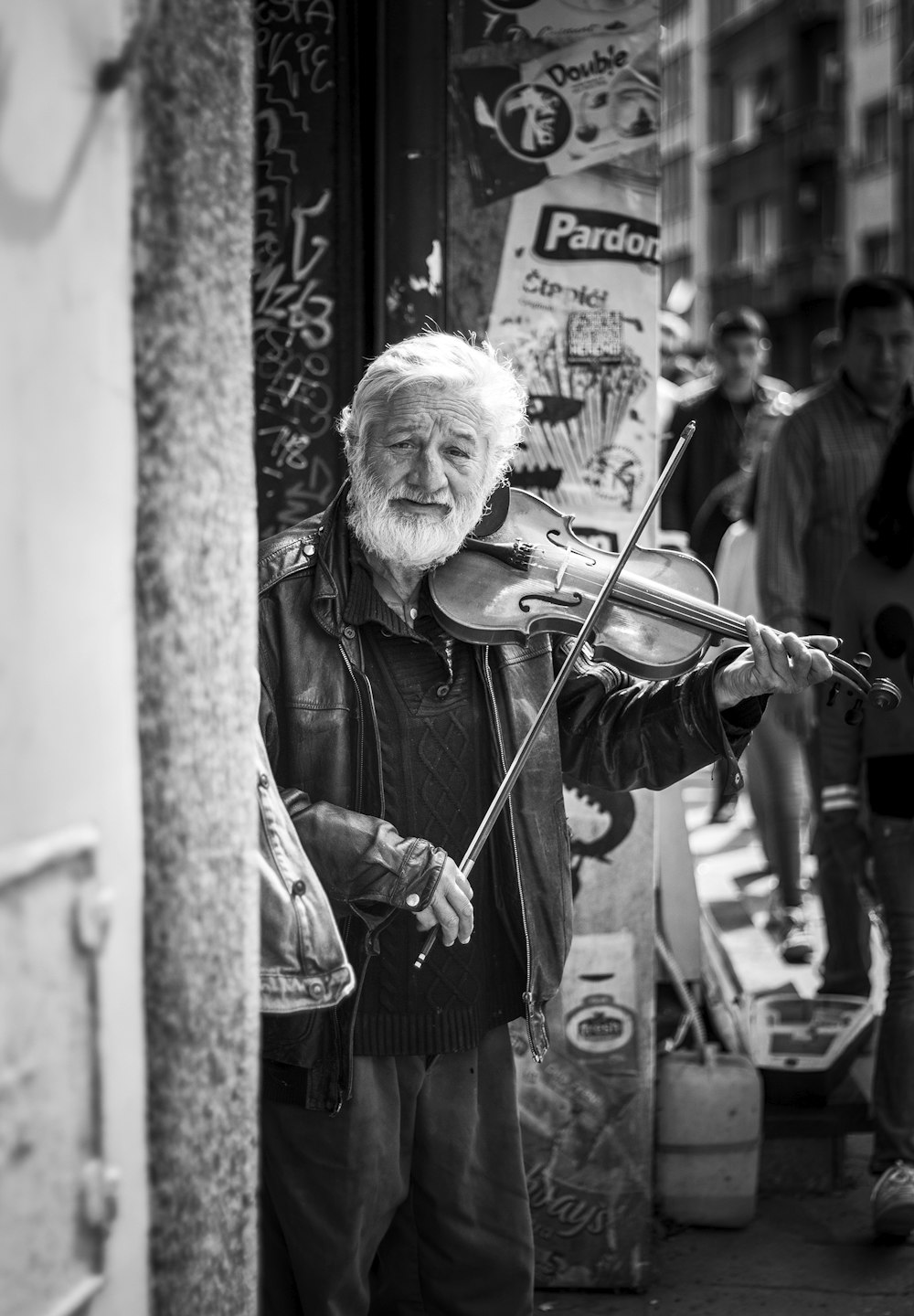 man playing violin