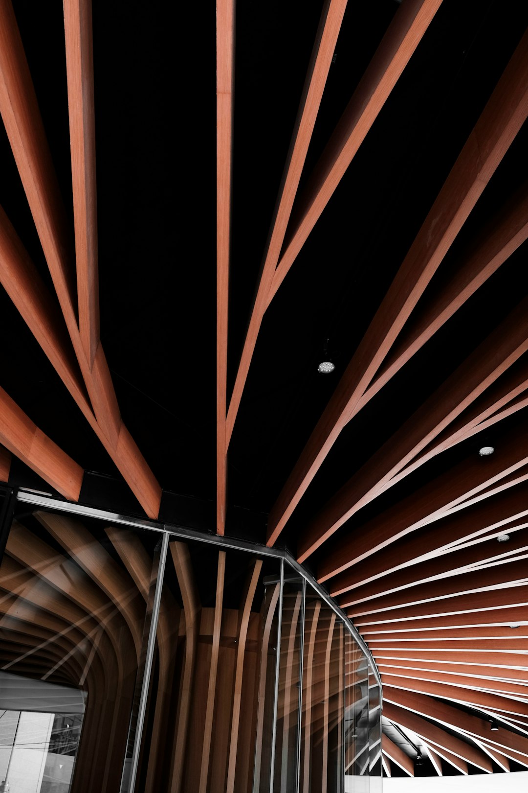 low angled photography of brown ceiling