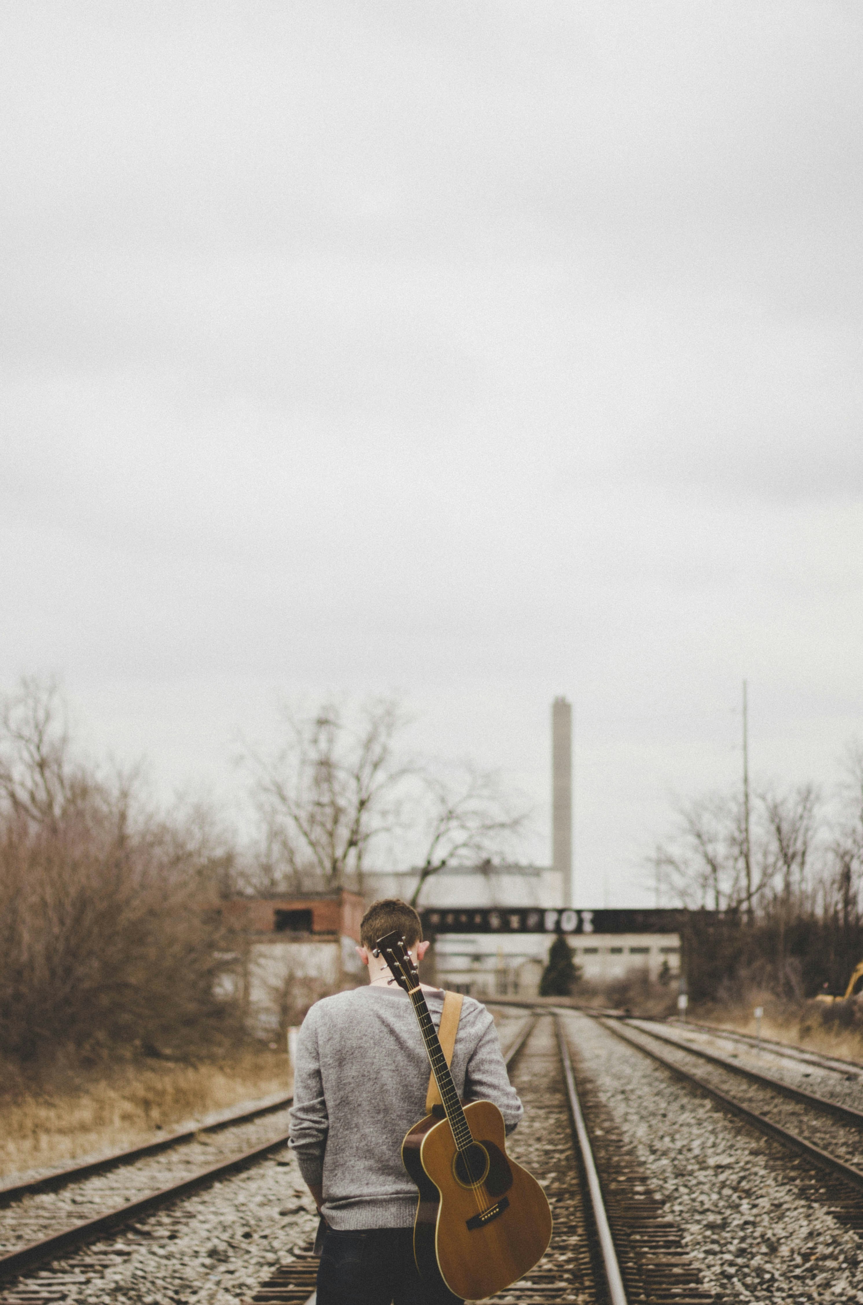 sad boy walking alone