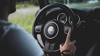 person driving Jeep car