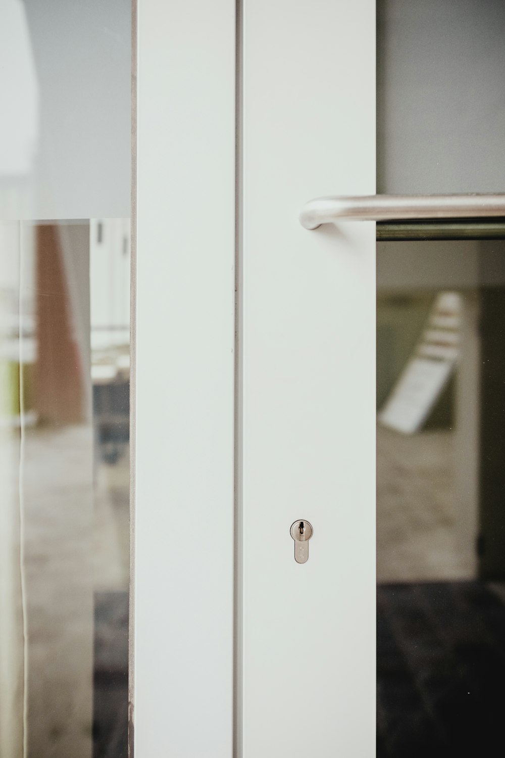 a close up of a door with a handle