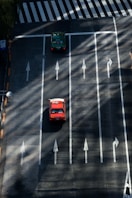 bird's-eye view of car on parking