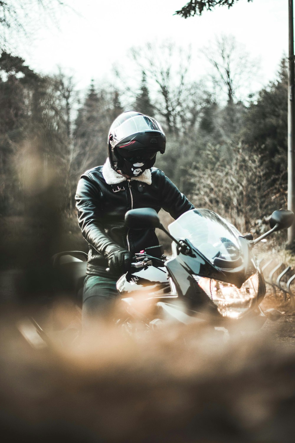 man riding motorcycle