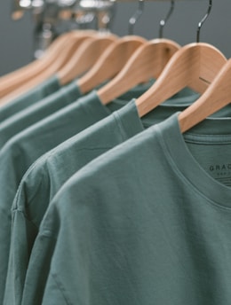 photo of blue crew-neck tops