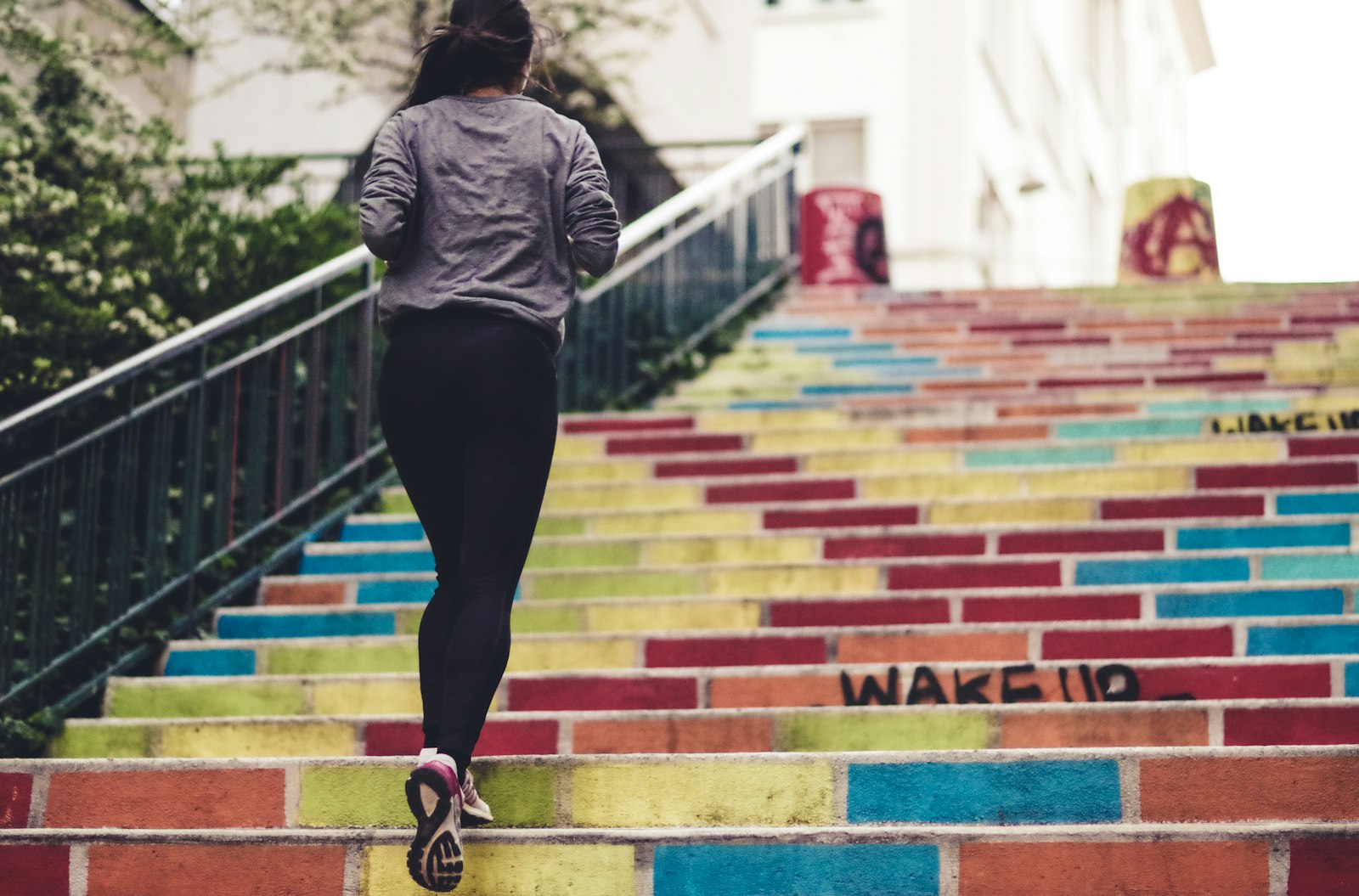 Pentax K-30 + Pentax smc DA* 55mm F1.4 SDM sample photo. Woman running upstair in photography