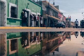 A vibrant street scene showcasing diverse fashion styles.