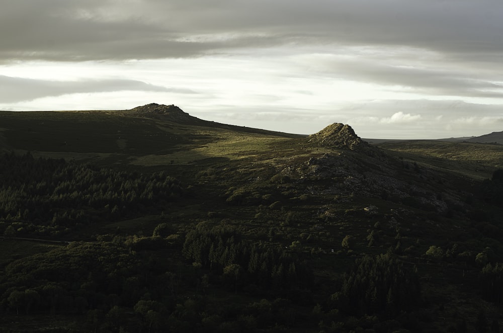 landscape photography of green mountain