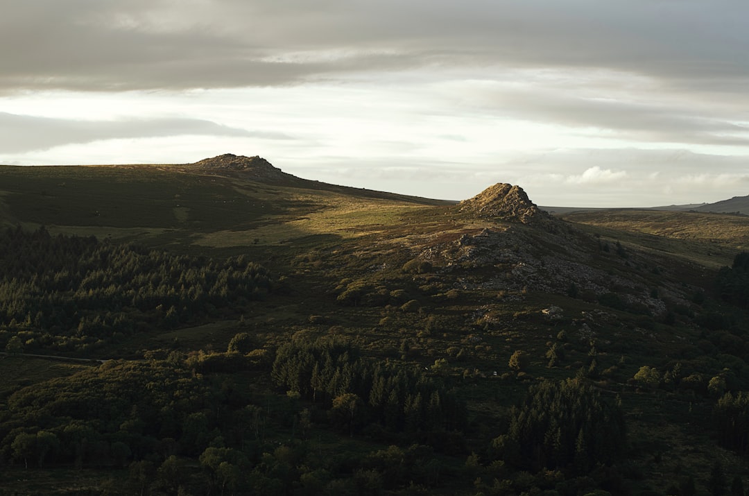 landscape photography of green mountain