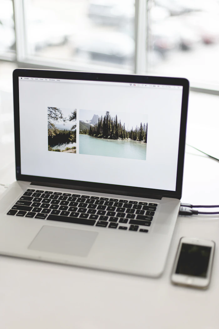 Laptop and phone