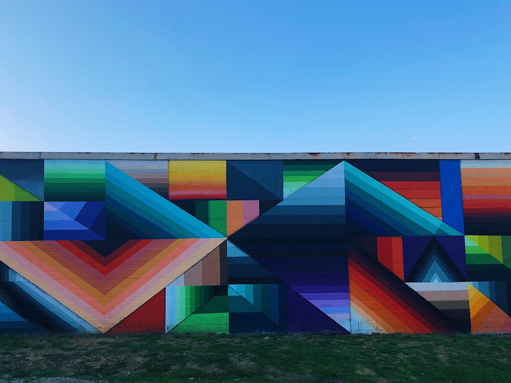 multicolored concrete wall