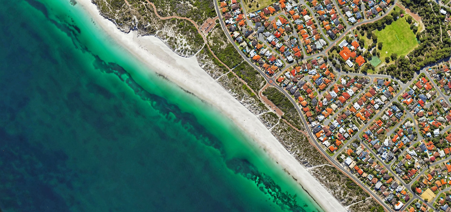 aerial photograph of seashore