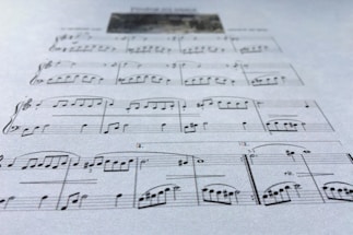 An artistic representation of musical scores.