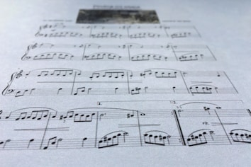 An artistic representation of musical scores.