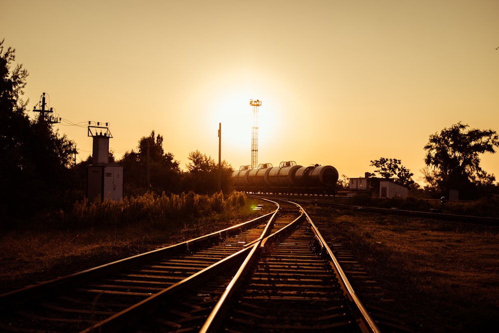 silhouette of electric post during golden hour