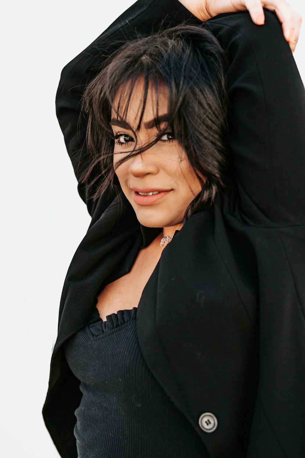woman wearing black blazer