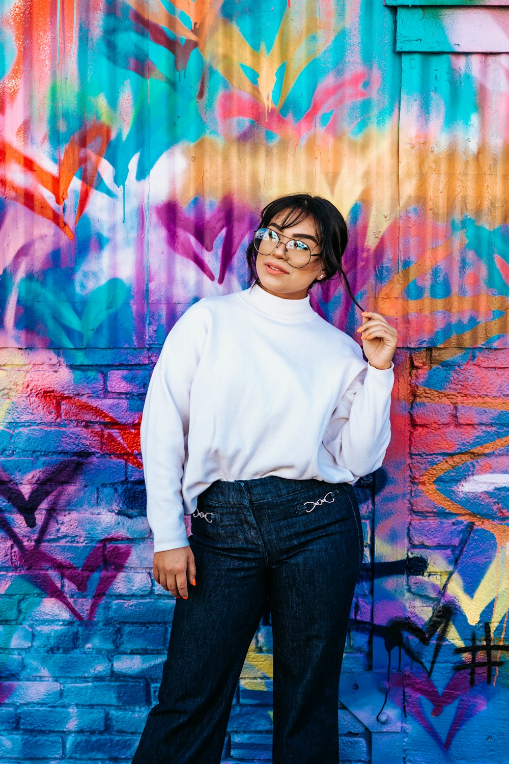 woman standing near wall