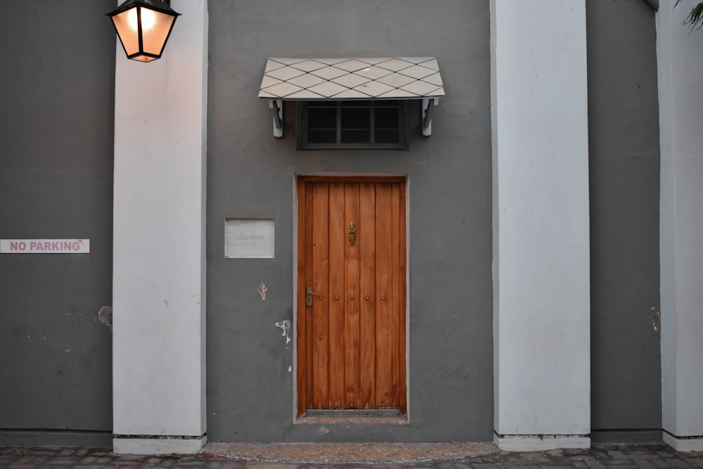 brown wooden door