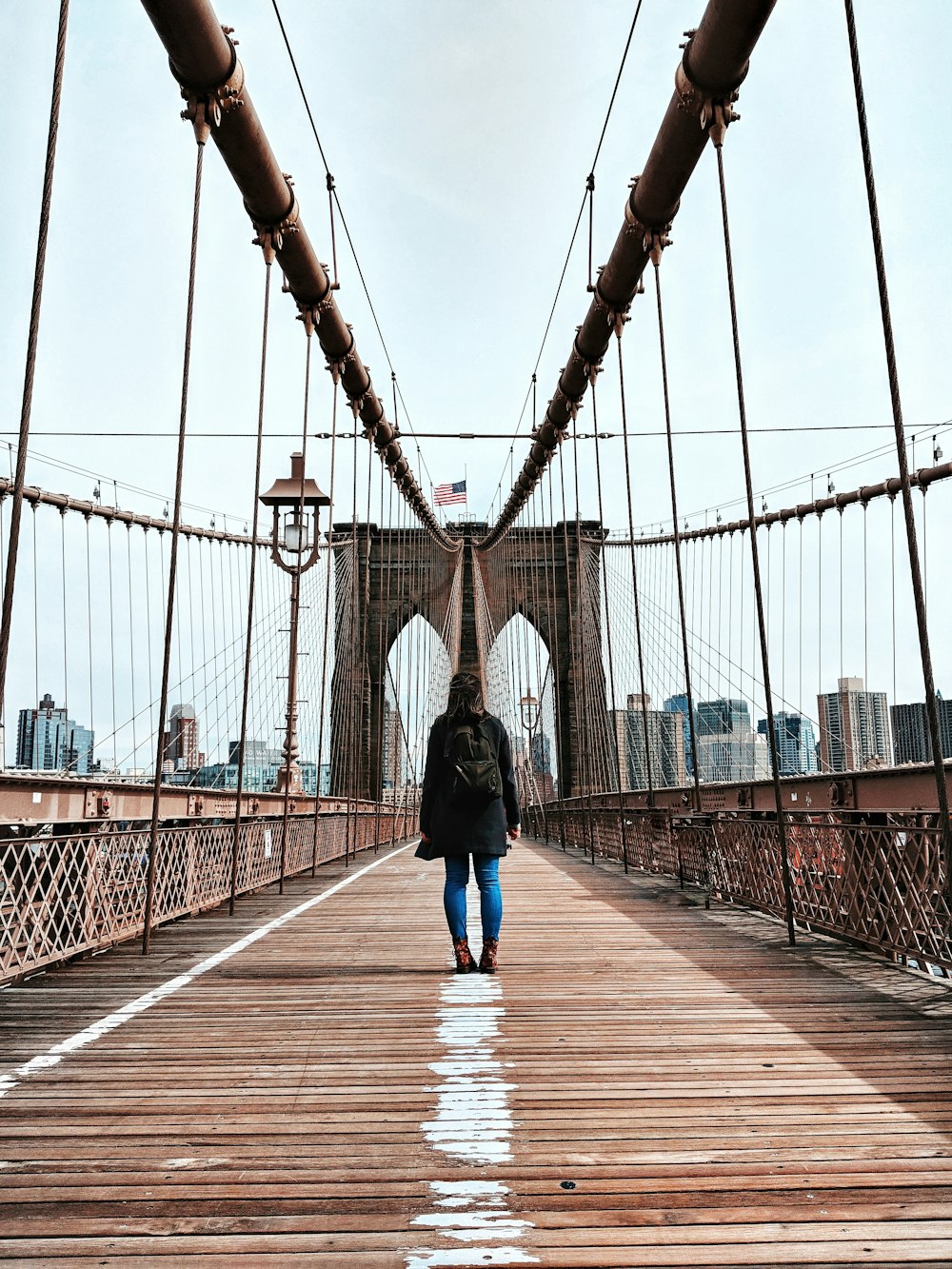 woman standing in bridge