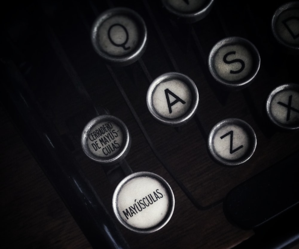 top view of typewriter