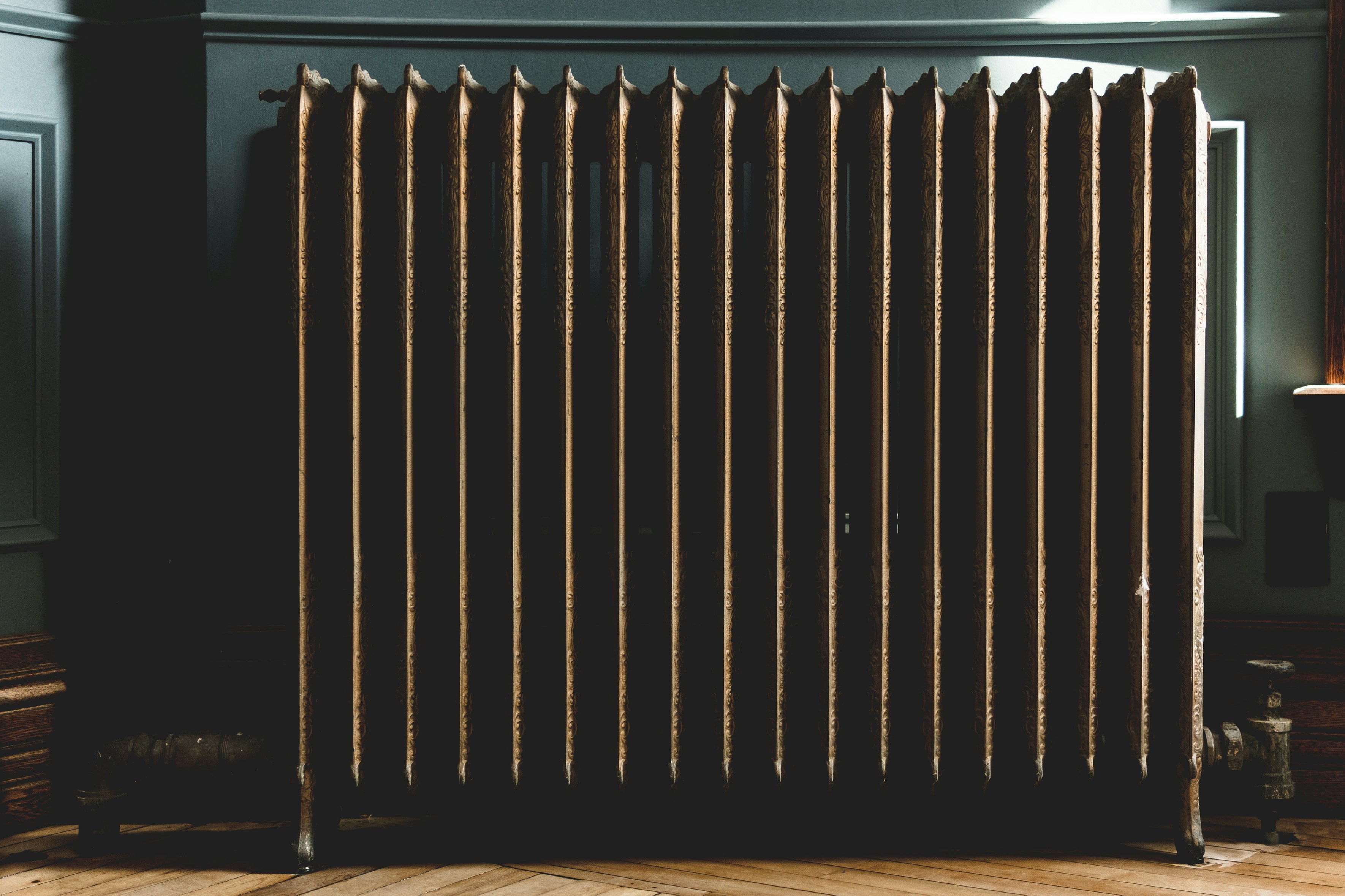 A radiator in a home.