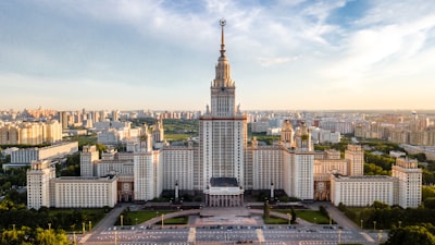 white and grey concrete tower russia teams background