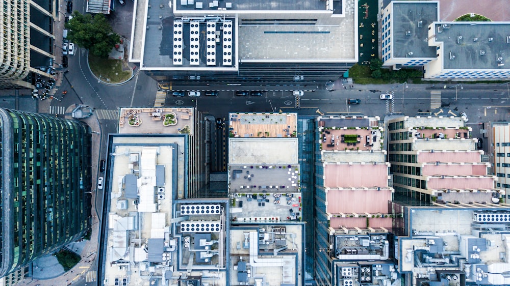 aerial shot of building