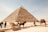 man near pyramid