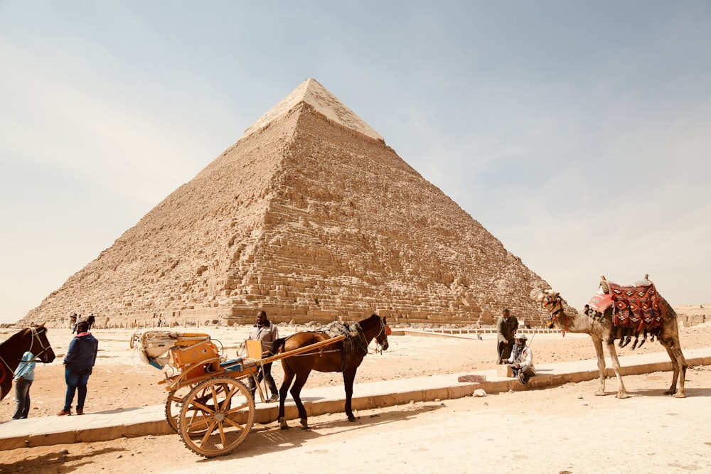 man near pyramid