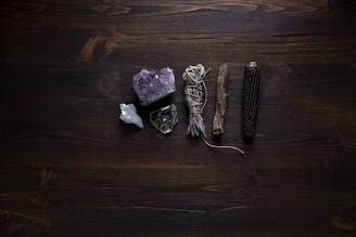 flat lay photography of geodes