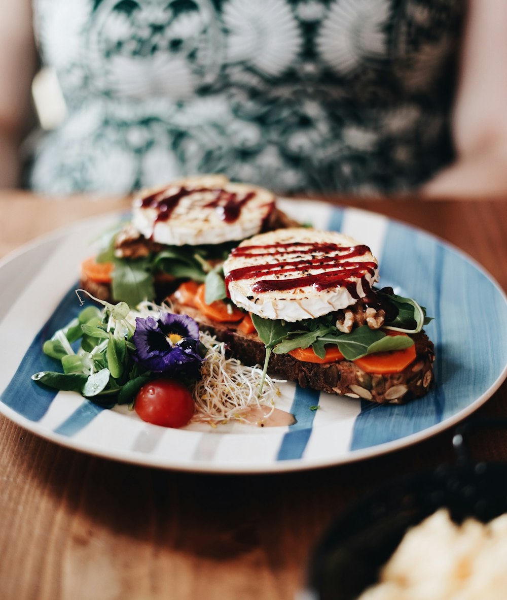 food on plate in front of person