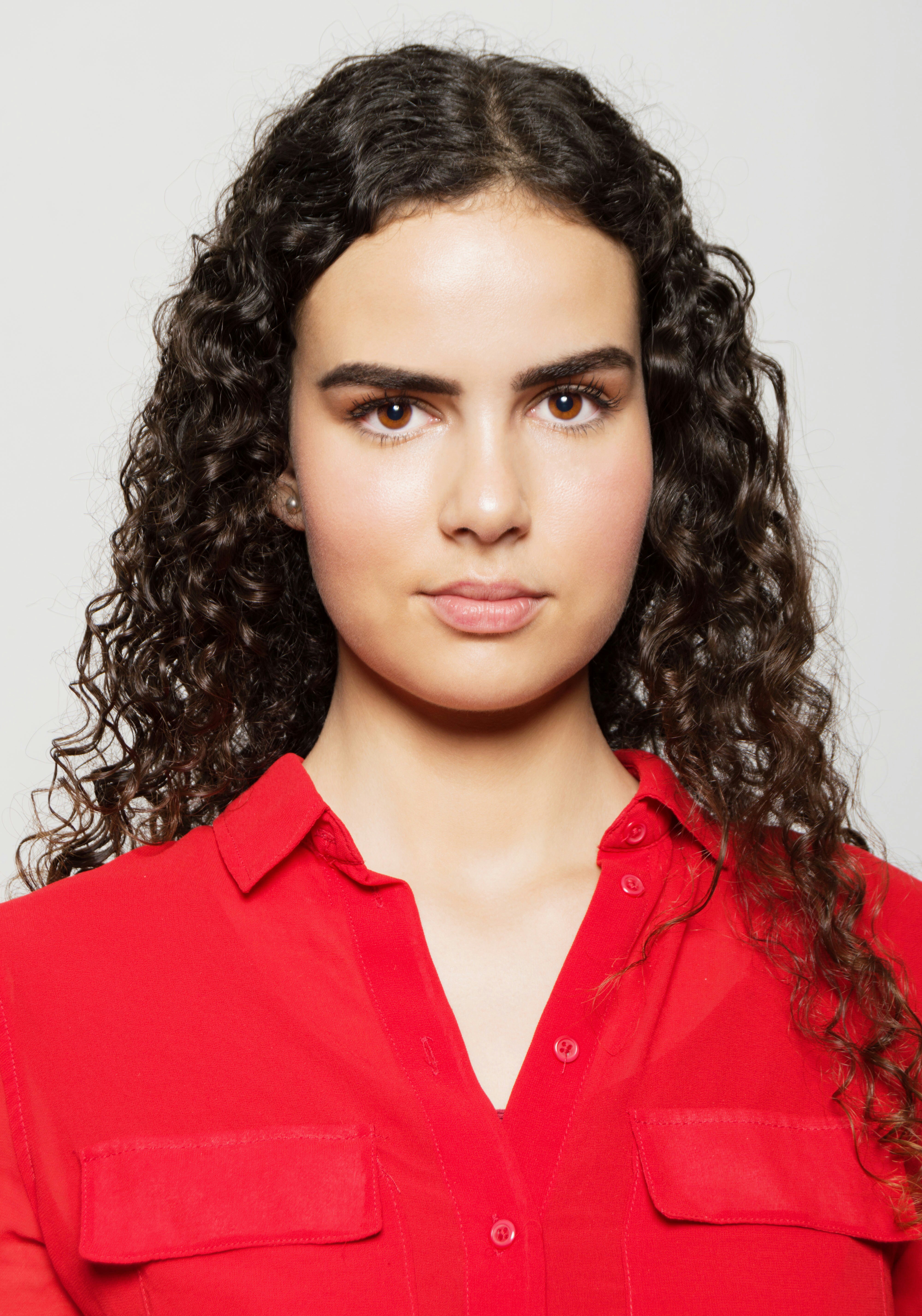 A woman with a perm