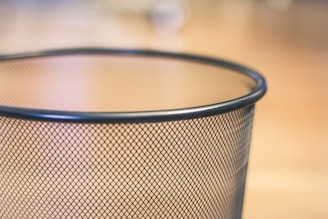 black and white metal mesh basket