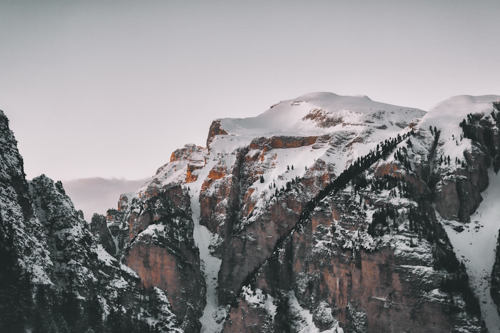 mountain covered by snow