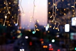 bokeh photography of string lights