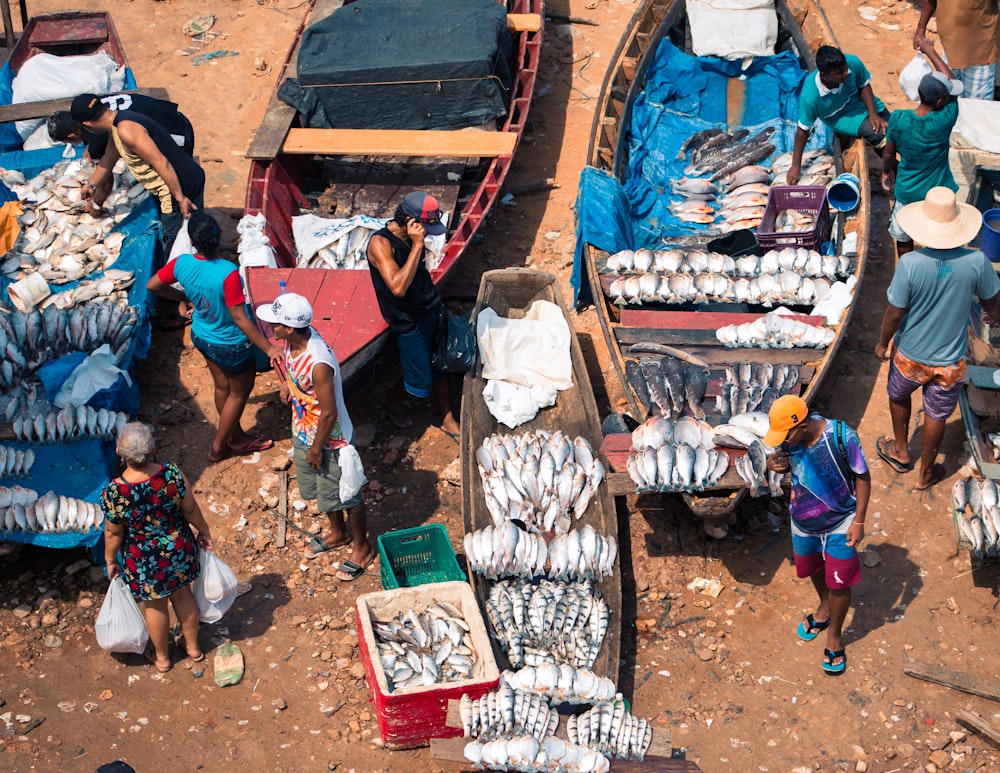 people selling fish