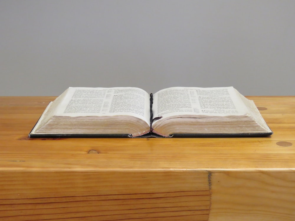 white book on table