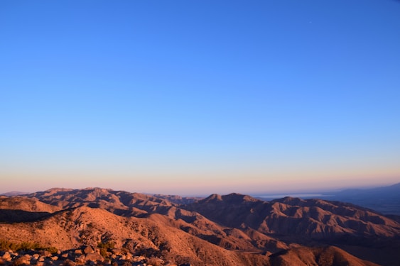aerial photo of brown hills