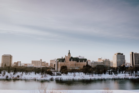 high-rise buildings near body of water in Saskatoon Canada