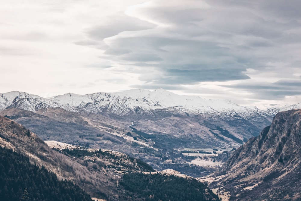 aerial photography of mountains