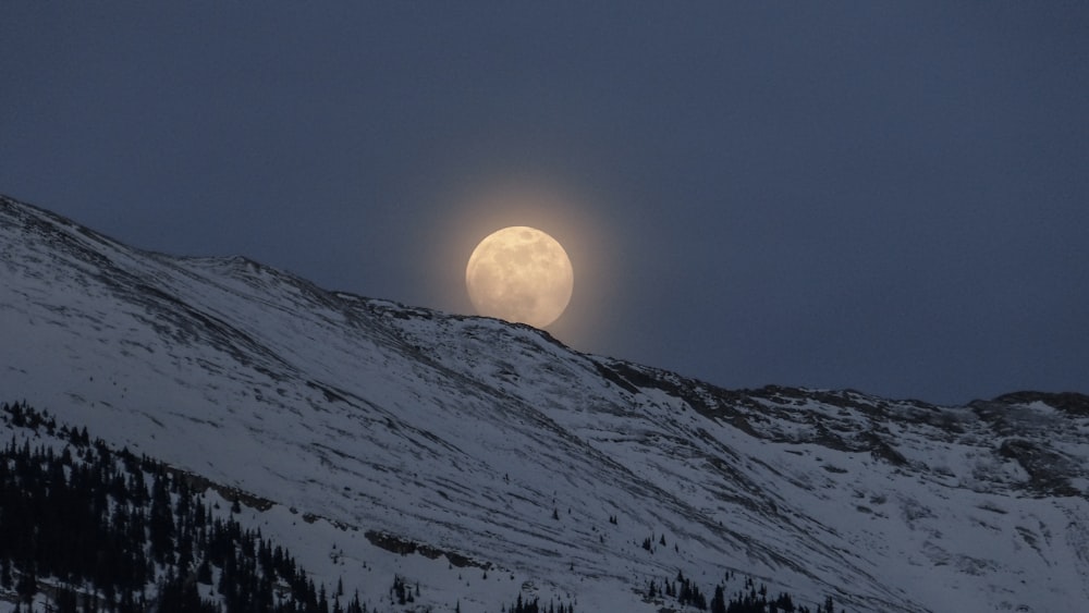 mountain alps under full moon