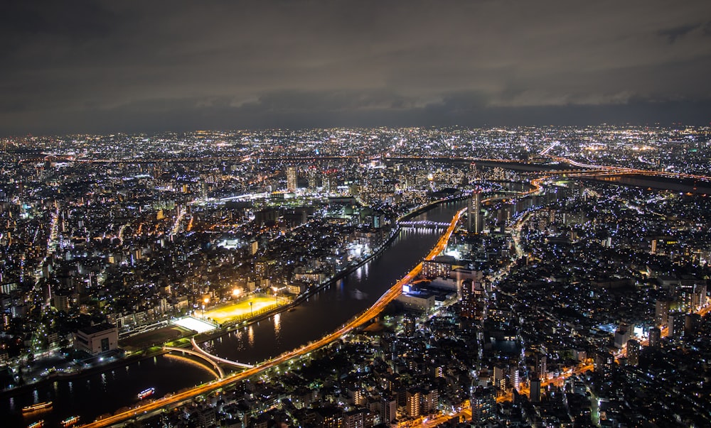 bird's eye view photography of city