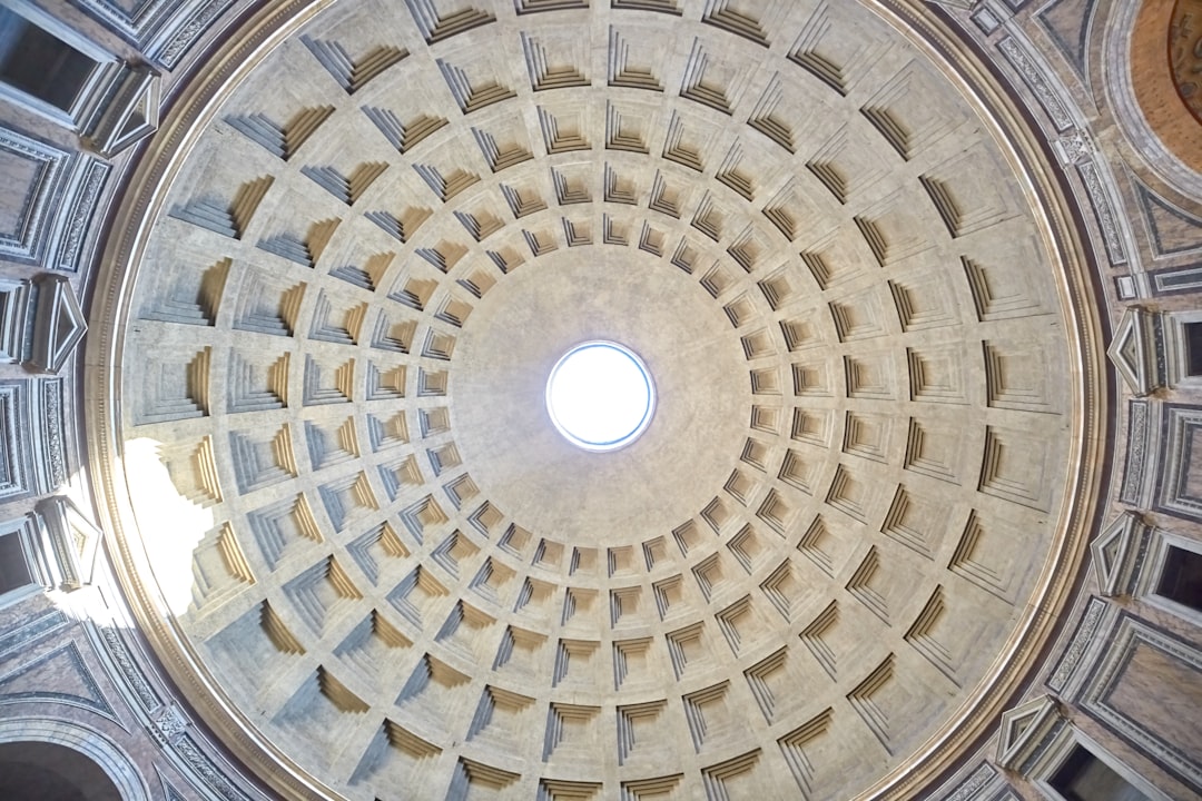 low-angle photography of dome building, Pantheon Ceiling
