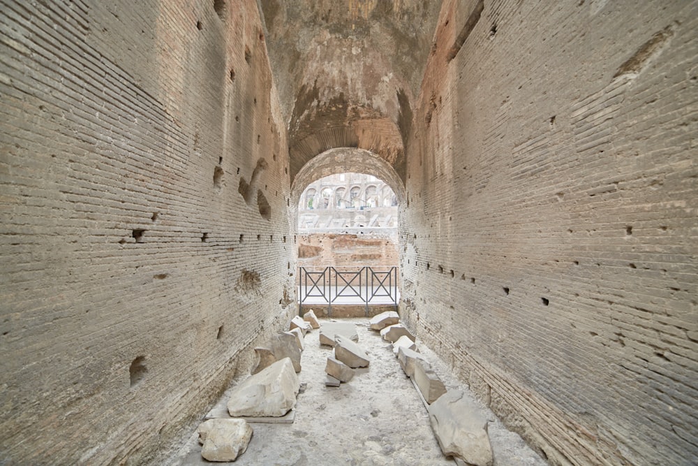 view photography of gray concrete hallway