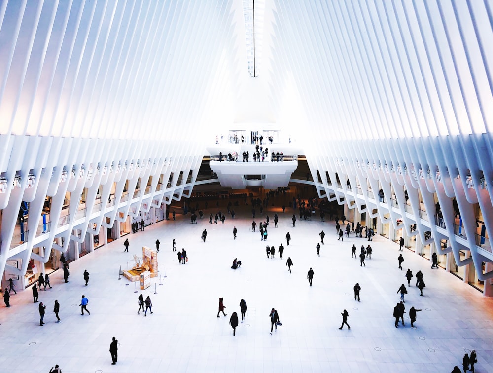 people gathering inside pyramid room