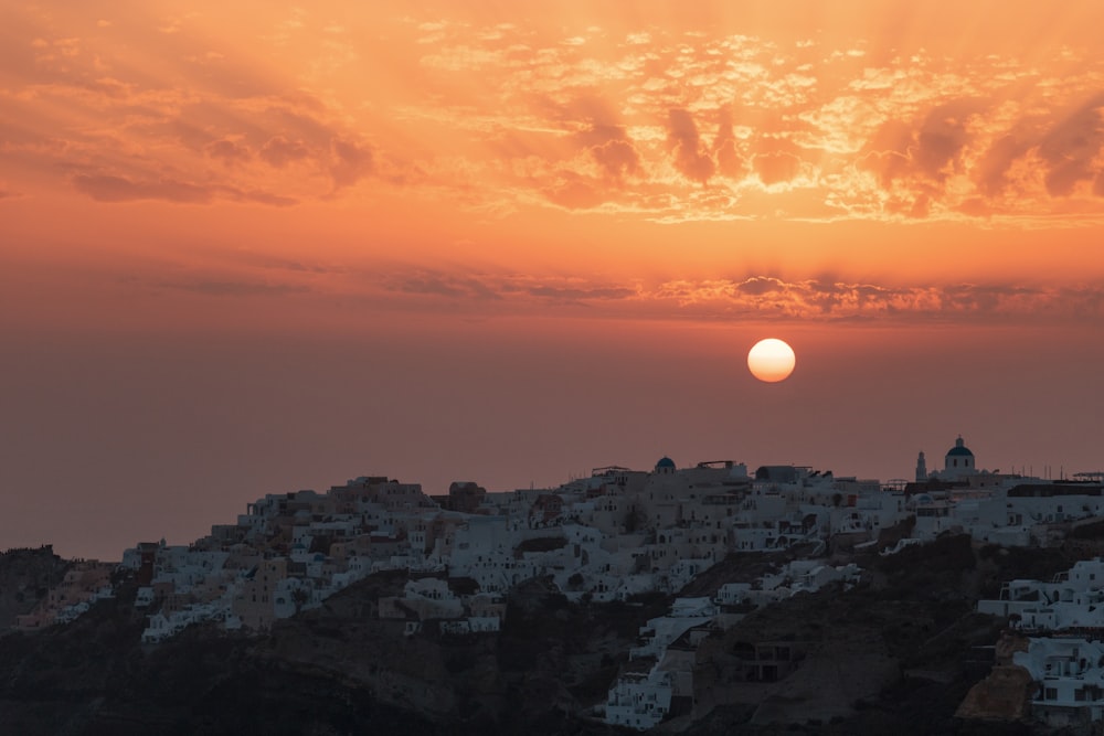 houses on hill during golden hour