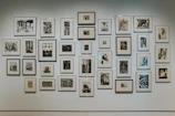 Elegant monochrome wall stickers arranged artistically on a plain white wall