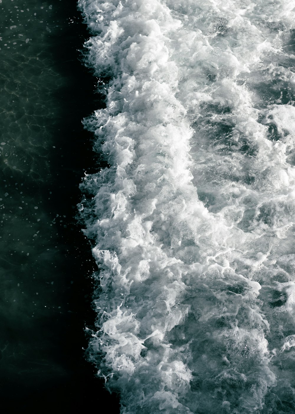 top view of crashing wave