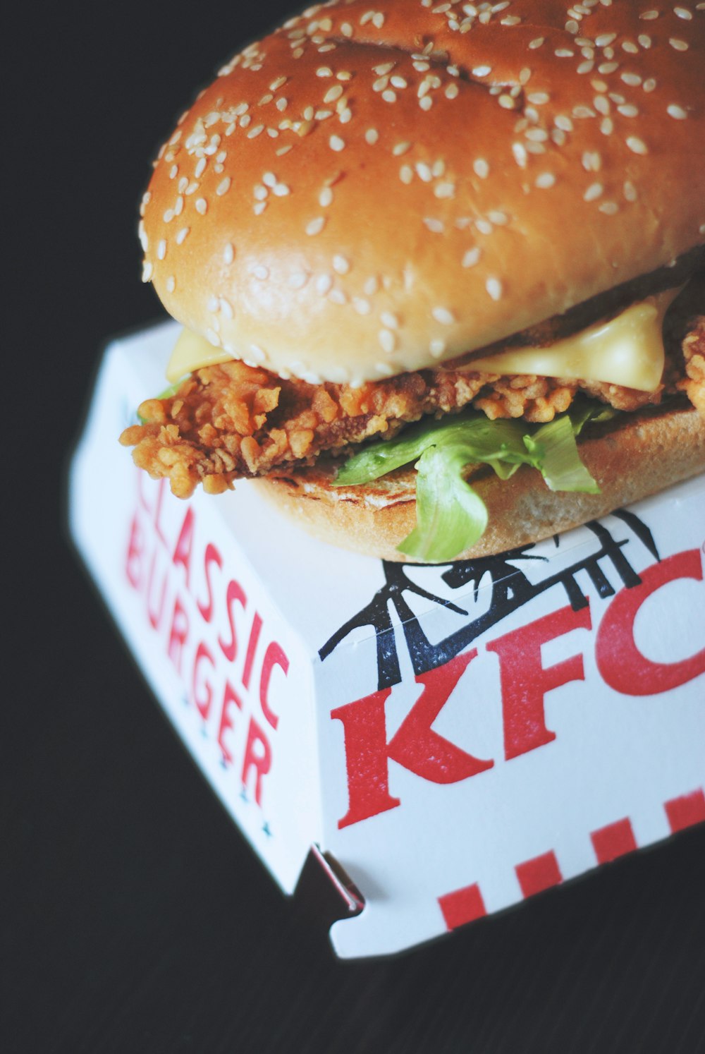 KFC hamburger and box